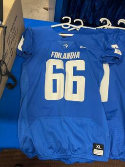 Loc: FH. Finlandia On-Field Football Jersey, by Nike Assorted Sizes. Numbers 66, 67, 68, 71, 72, 73,