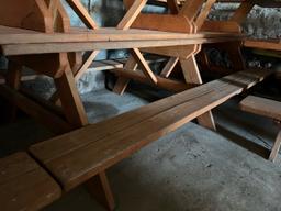 Loc: Bus.  10' x 33" wooden picnic table