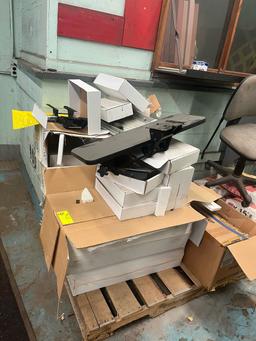 Loc: 11.  Pallet of assorted keyboard arms and trays