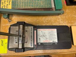 Loc: 5. Original Ellison lettermachine (to include letter blocks, table, chair and paper cutter). Th