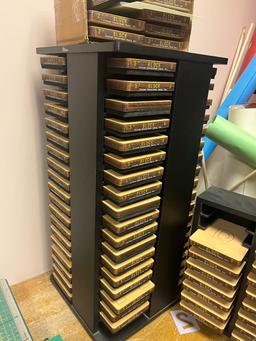 Loc: 5. Original Ellison lettermachine (to include letter blocks, table, chair and paper cutter). Th