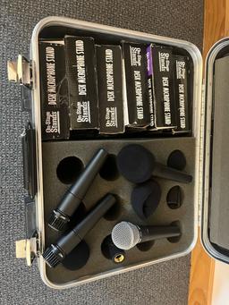 Loc: 6. Lot of (4) Microphones with Stand and Case. This lot is located at: 532 Franklin St, Hancock