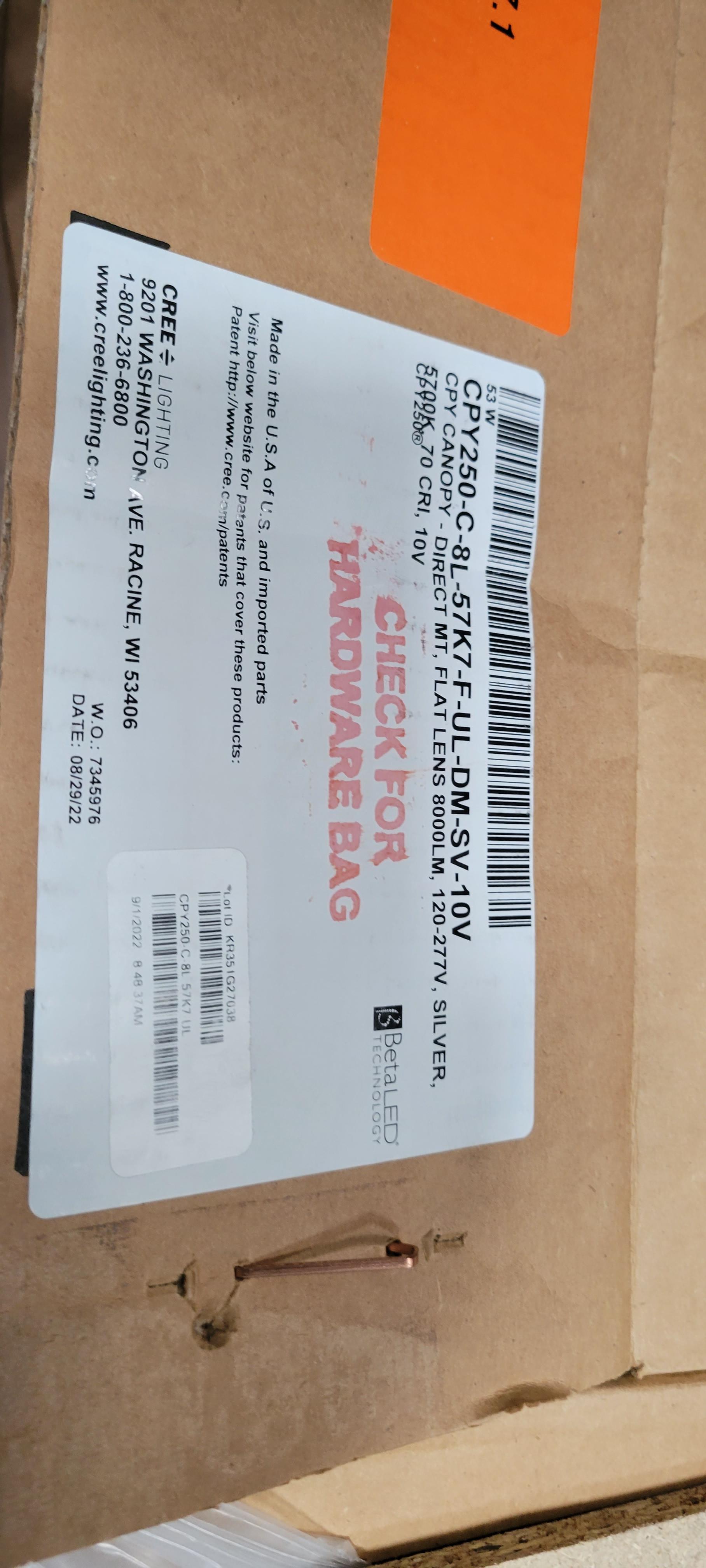 19-63-07 -  Pallet of CREE LED Lighting Fixtures New in Boxes 29 total units