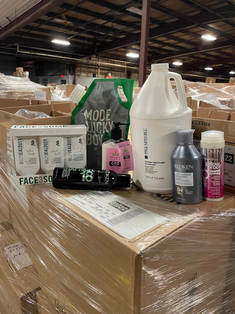 Mixed Pallet- Paul Mitchell Conditioner, Redken Hairspray, BillyJealousy Kits, & More