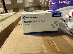 Mixed Pallet of Alcohol Antiseptic Pads 100 per pack approx. 9 packs, TrueWave End Papers 200, Safet