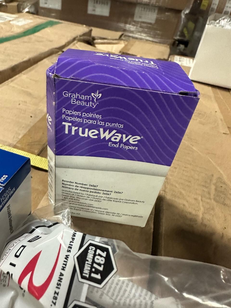 Mixed Pallet of Alcohol Antiseptic Pads 100 per pack approx. 9 packs, TrueWave End Papers 200, Safet