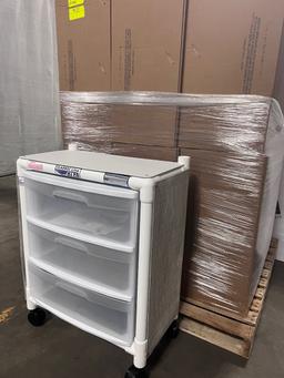 New In Box Alco Classic Line Plastic 3Drawer Carts with side skirts on Casters  14x 255 x 32