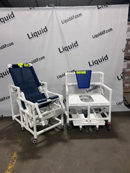 alco classic line bariatric xl shower chair  and Reclining PVC Shower Chair Commode