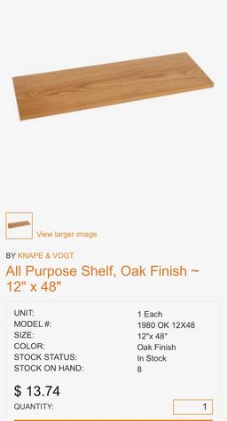 Oak Laminate Shelf