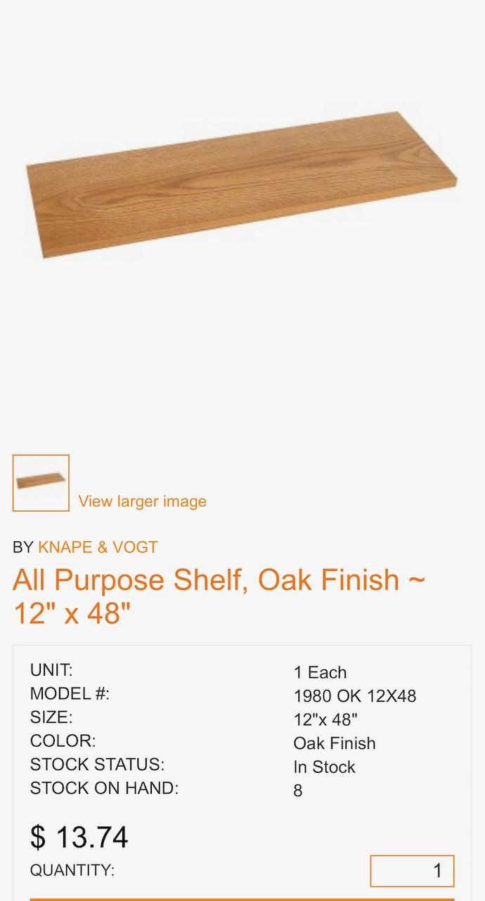 Oak Laminate Shelf