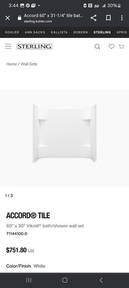 Sterling Shower Wall set