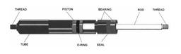 535qty - GSNI Black Nitride Shaft Gas Spring Part Number: GSNI2400120KFF