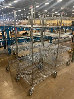 Wire shelving on wheels