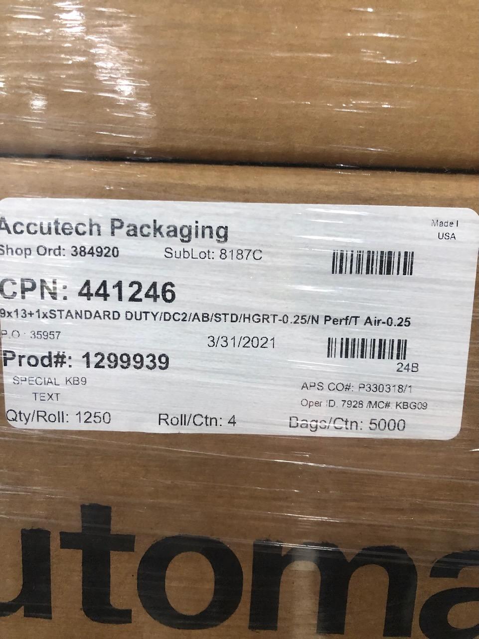 Rolls of Bags for Autobagger