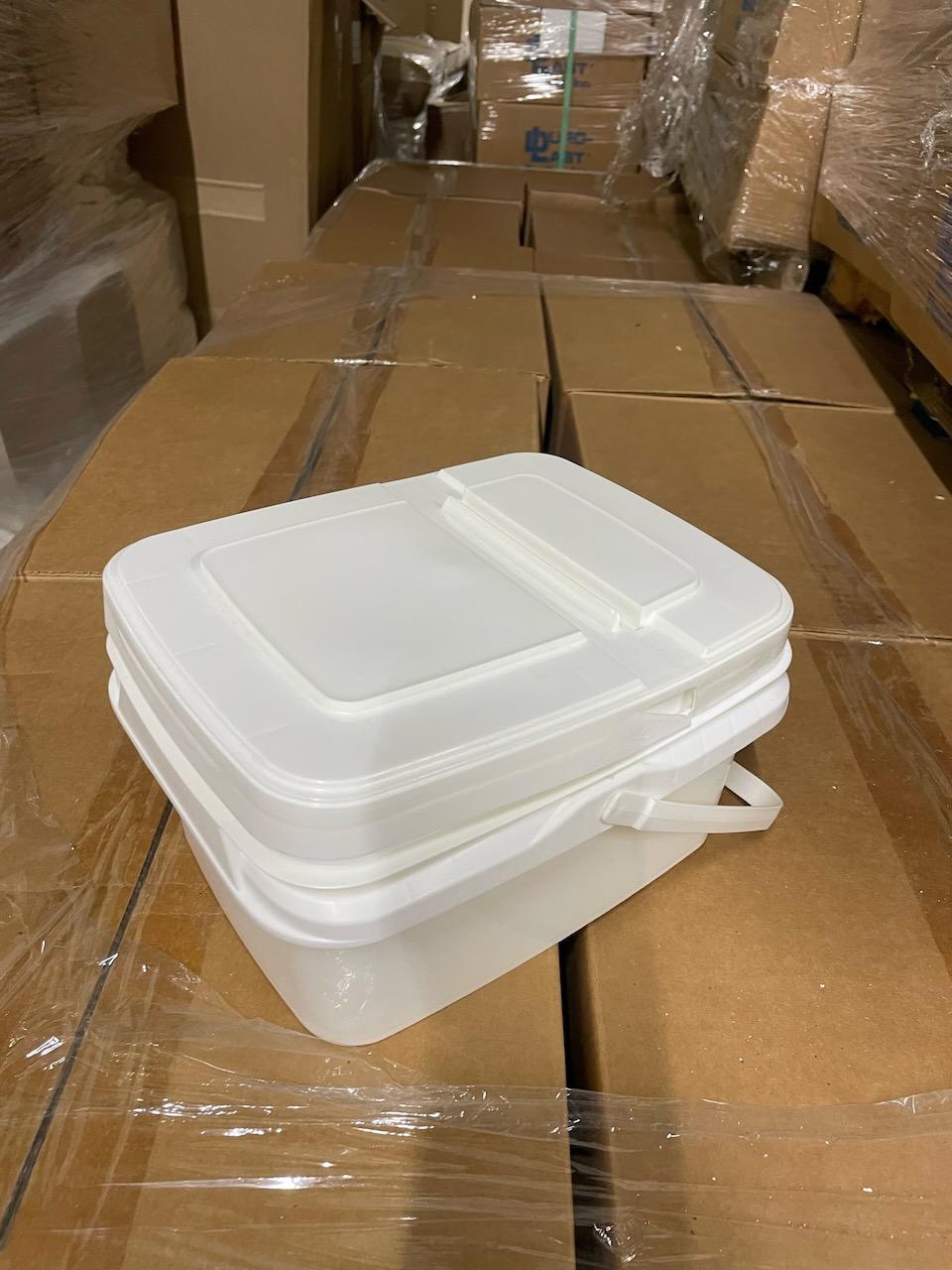 Geerpres 1 gallon white bucket & Geerpres Lids with handle