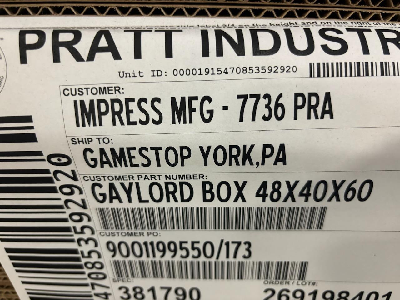 Pallet of Gaylord Boxes