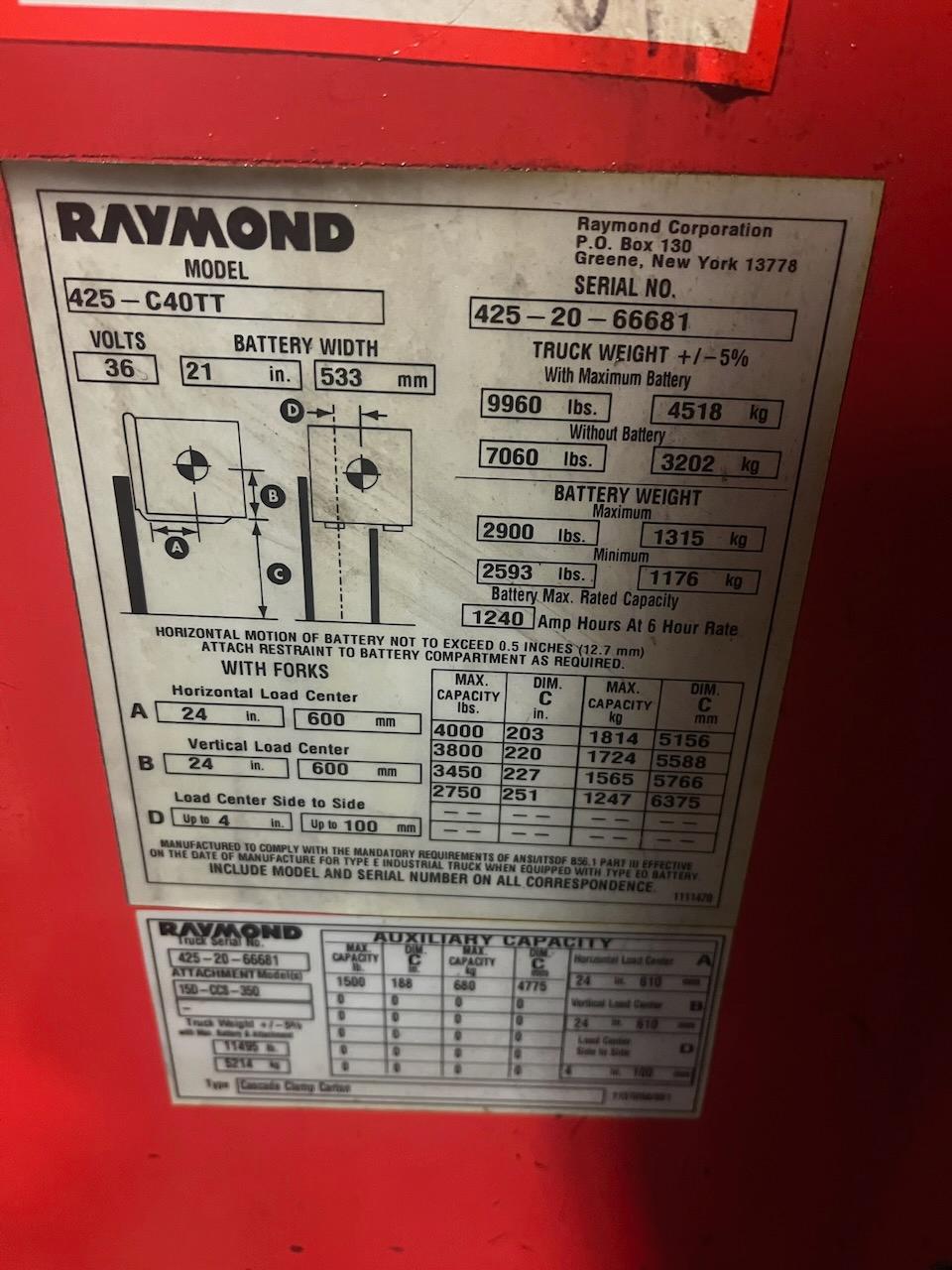 Raymond Dock Loader Forklift