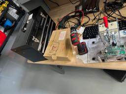 Work Table with Husky Tool Chest, Hand Tools, Parts, & Components