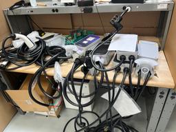Work Table and Pedistal Cabinet with JuiceBox Chargers (Condition unkown) Parts, & Components