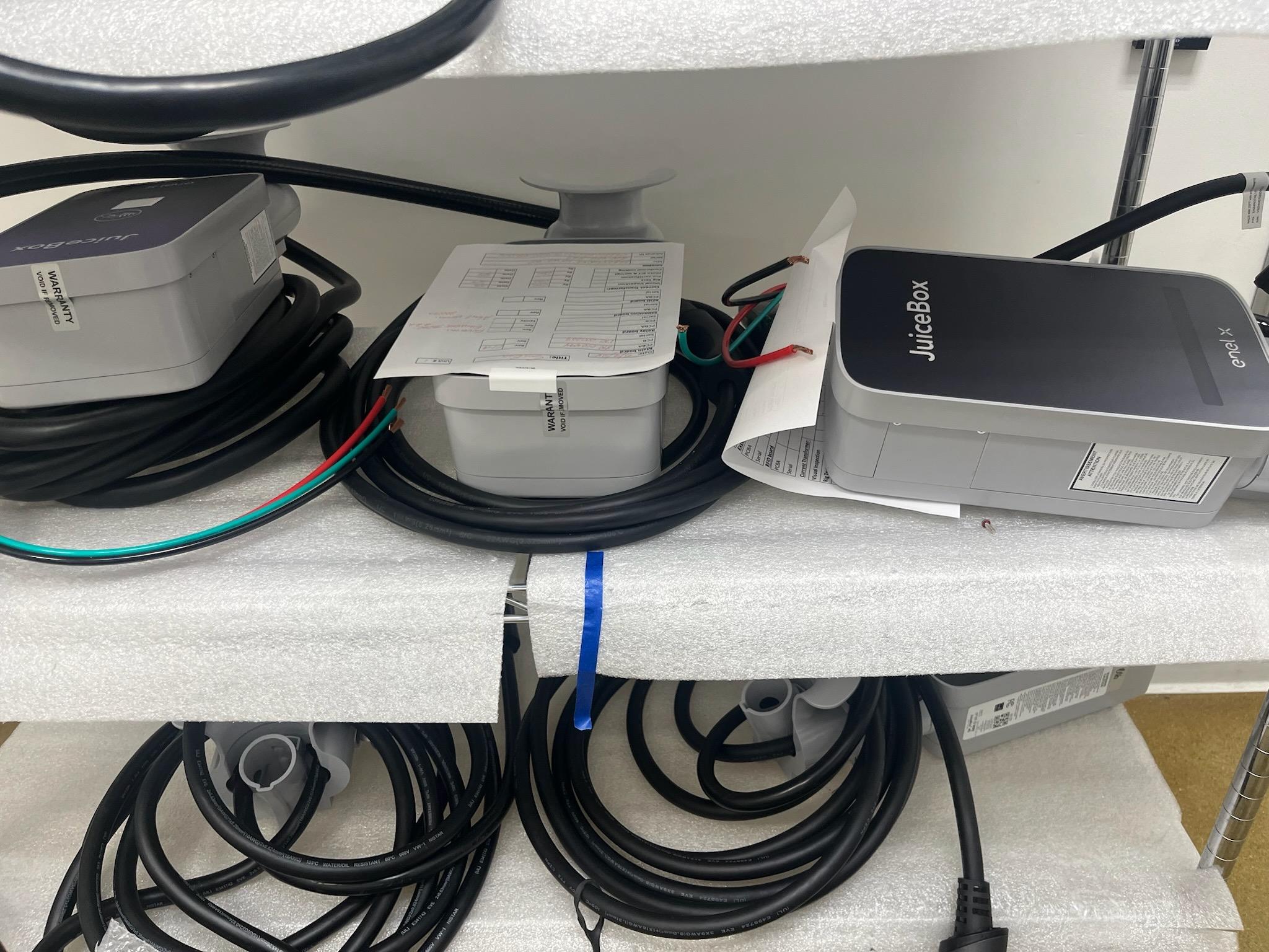 Rolling Metro Rack w/ JuiceBox Chargers (Condition unknown)