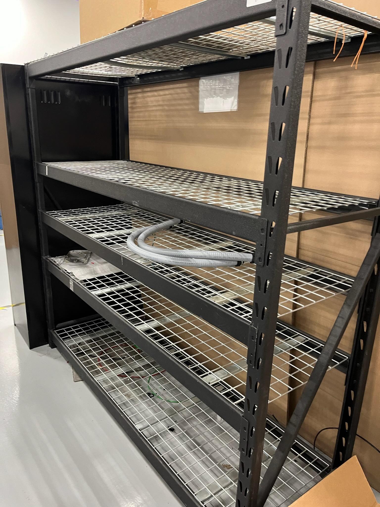 Black widespan shelving 6'x2'x76"