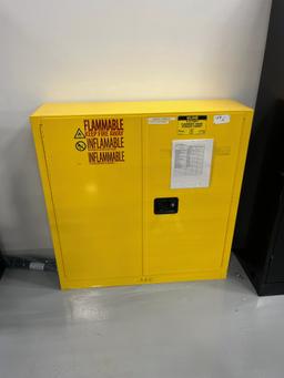Flammable Liquid Storage Cabinet w/ Spray Paint, Sealers, & Misc.
