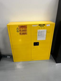 Flammable Liquid Storage Cabinet w/ Spray Paint, Sealers, & Misc.