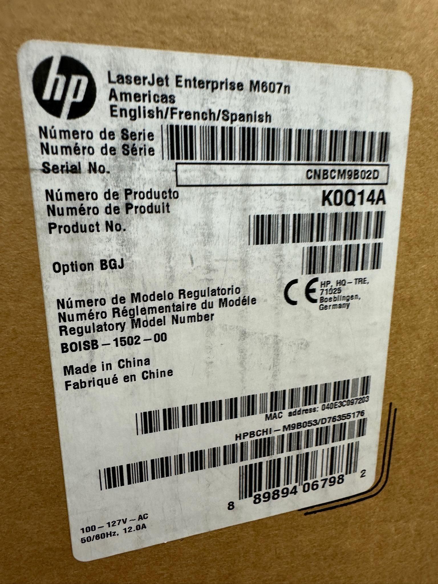 HP LaserJet Enterprise M607 Printer