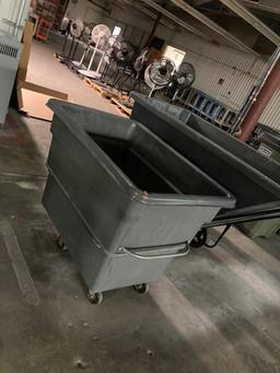 Tilt trash and debris bins
