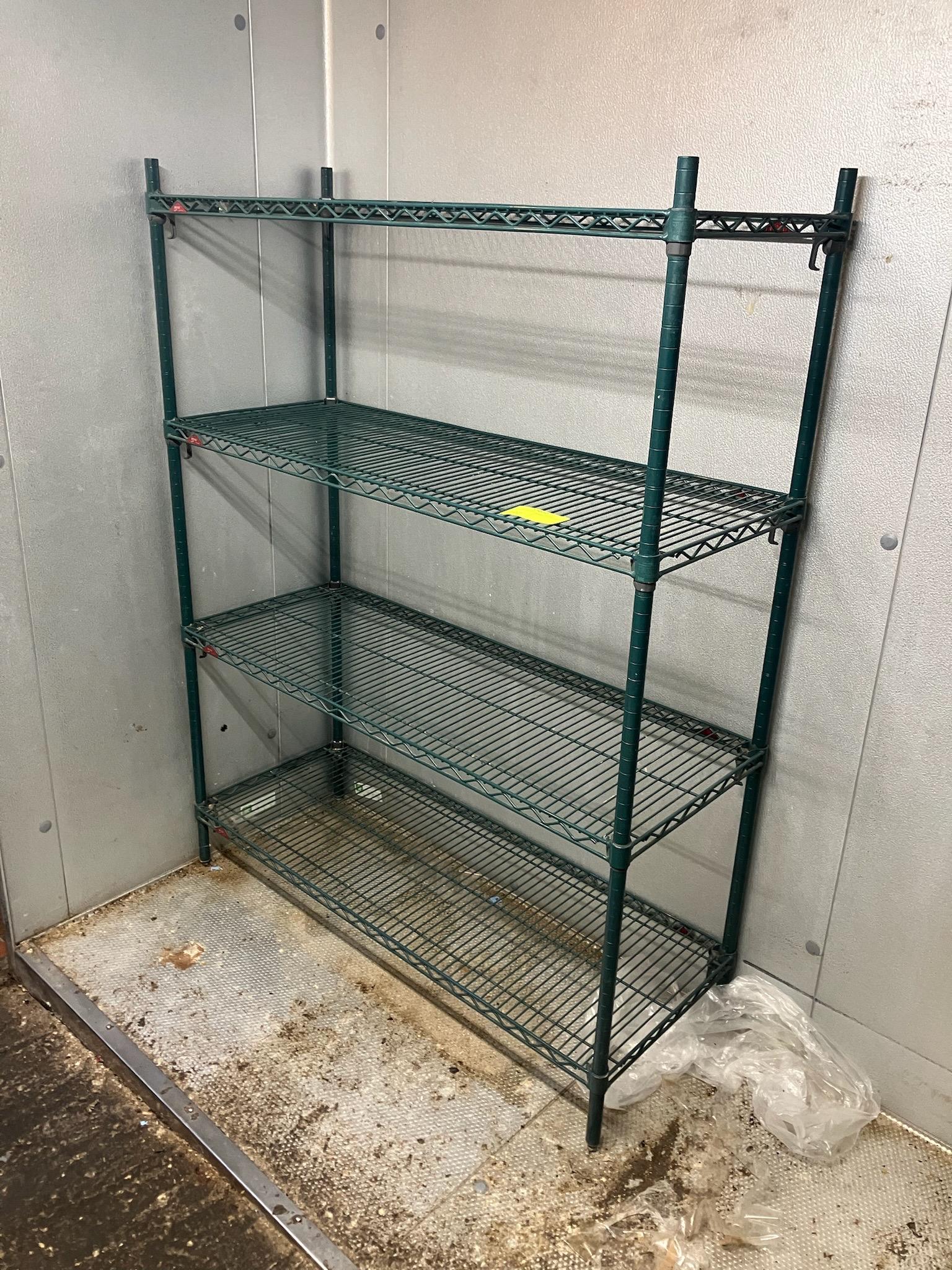Green coated wire shelf