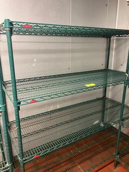 Green coated wire shelf