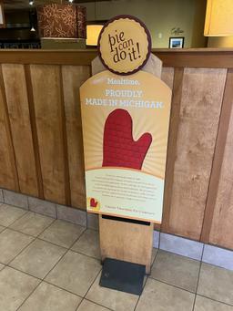 Narrow wood display sign