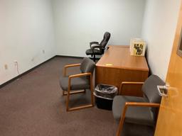Office Furniture: Desk, bookshelf,filing cab',3 chairs
