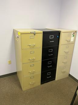 3qty- 4 Drawer Vertical File Cabinet