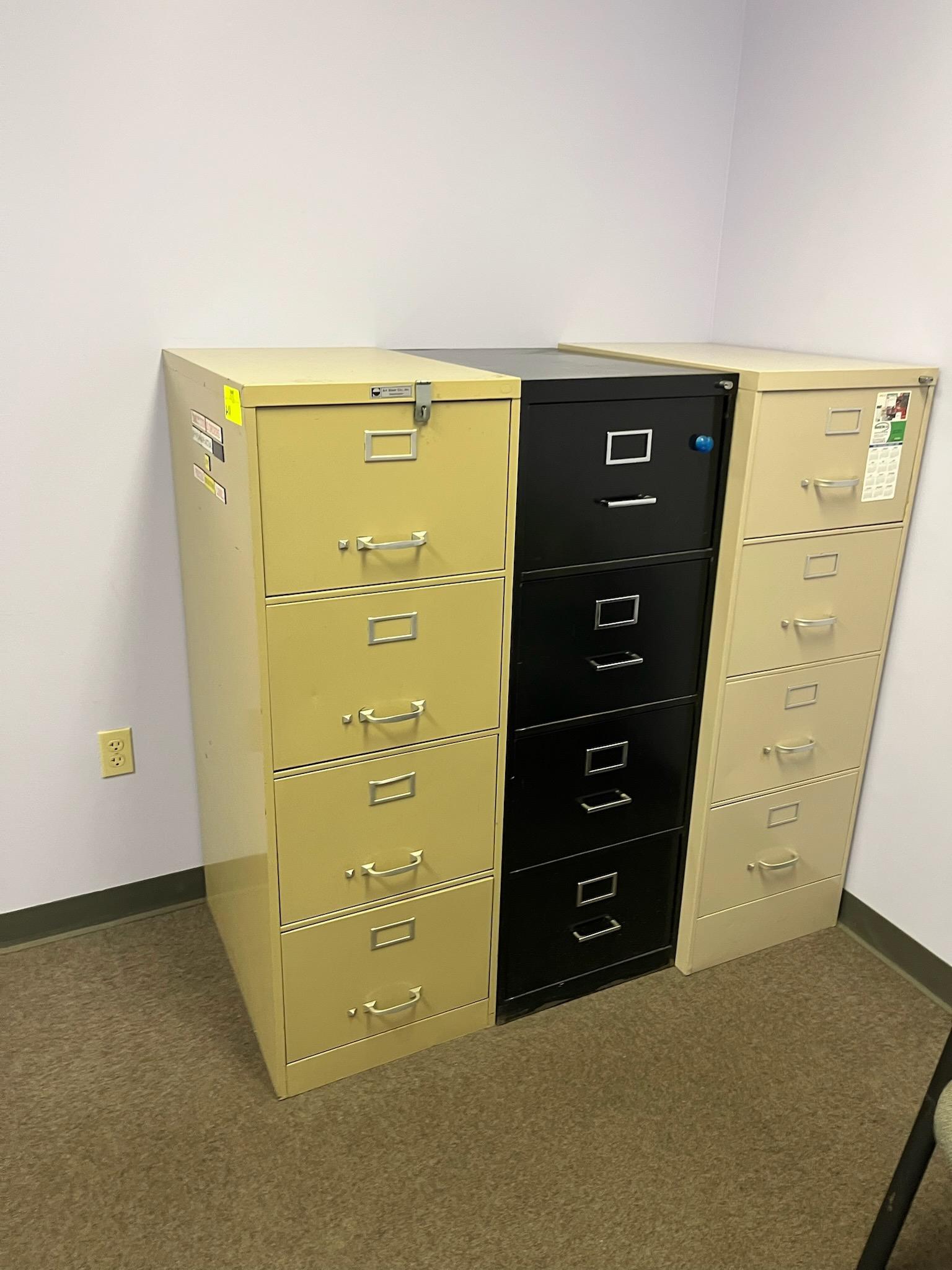 3qty- 4 Drawer Vertical File Cabinet