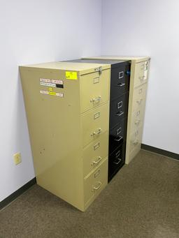 3qty- 4 Drawer Vertical File Cabinet