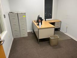 Office Furniture: Desk, 2 filing cab',1 chair