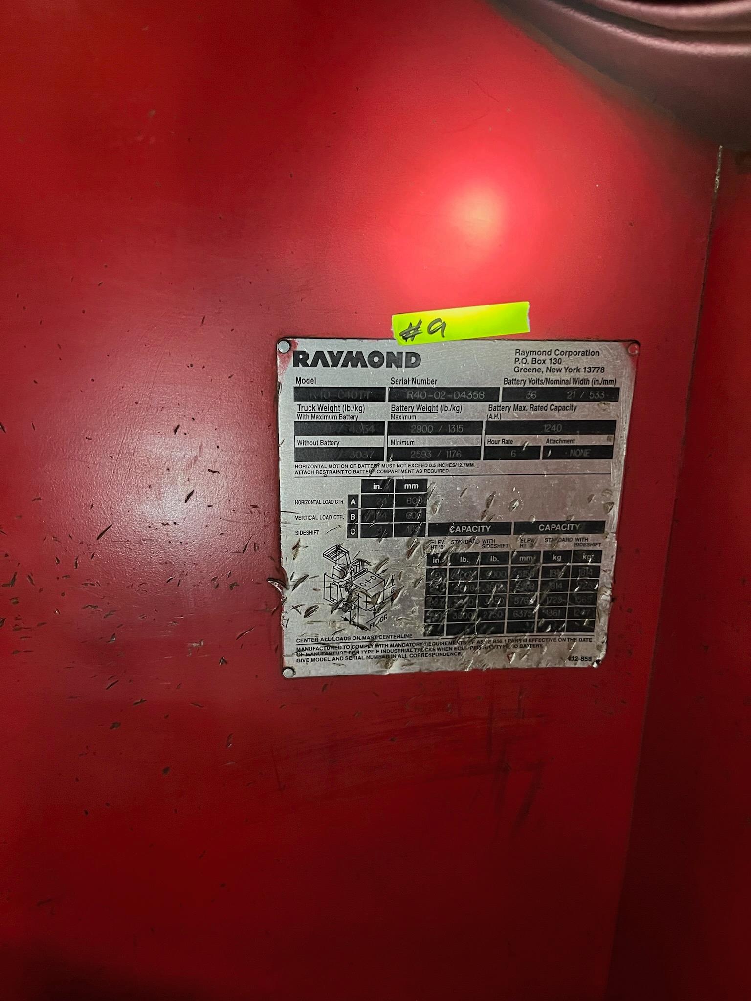 2002 Raymond Electric Docker Forklfit  R40-C40TT