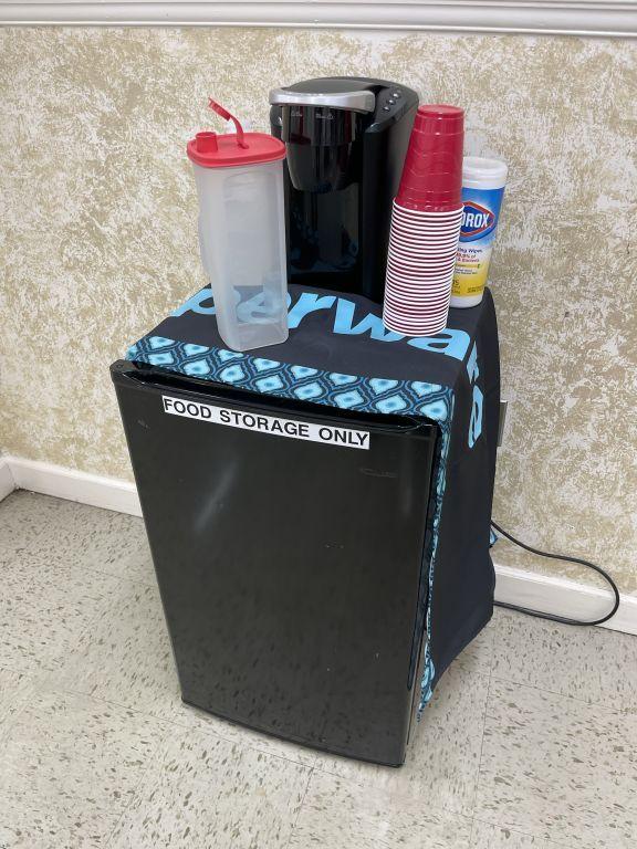 2 Coolers, Mini Fridge, Coffee Maker