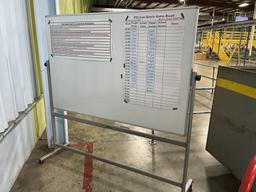 Rolling 2 Sided Whiteboard, ~6' tall