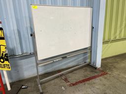Rolling 2 Sided Whiteboard, ~6' tall