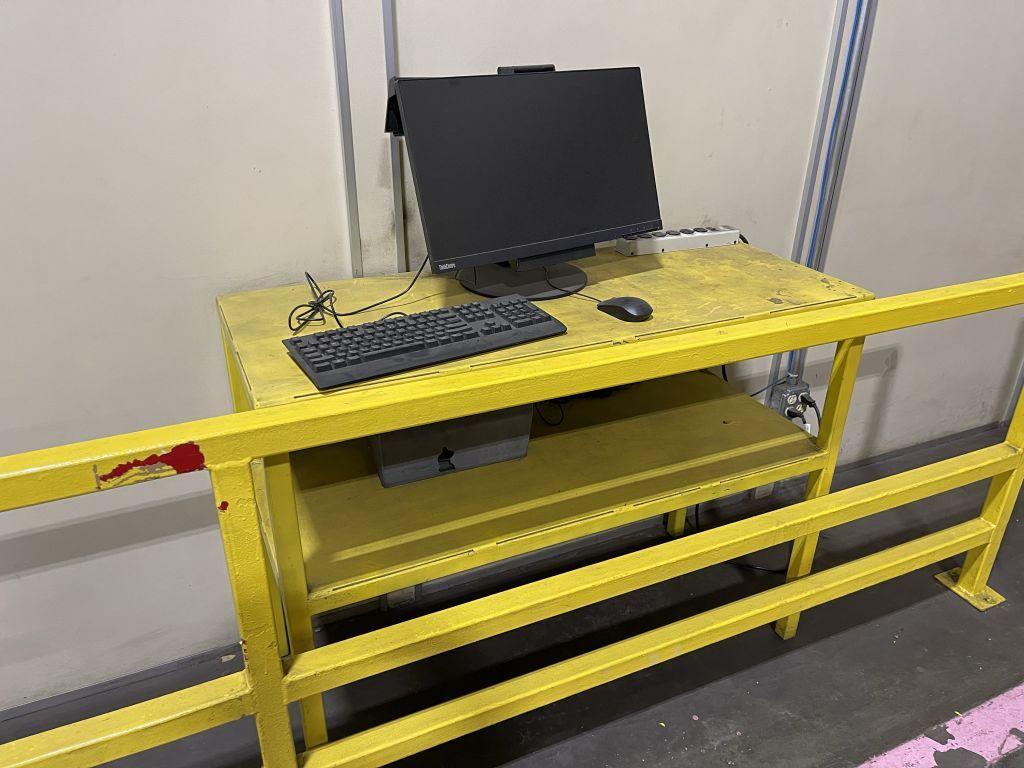 Packing Work Station. 3 work tables, 1 two teir work station, Storage Cabinet, Tool Boxes, all co...