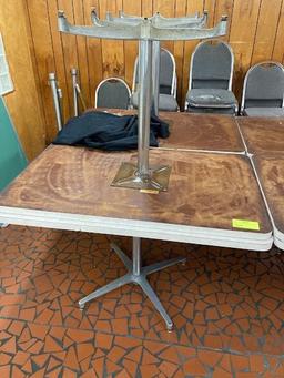 Metal and wood card tables