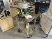Carter Enterprises Feeder Bowl w/ Rodix Feeder Cube Controller on Rolling Cart