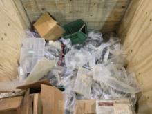 Wood crate with misc parts