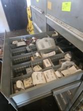 Parts Cabinet with Misc. Bits, Allen Bradley Components, Switches, etc.
