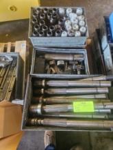 (2) Pallet with trays of Drive Shafts, Gears, Couplings, & Machine Various Machine Parts