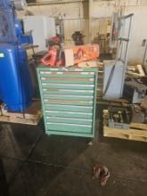 Tool Parts Cabinet with Shaving Clamps, Bushings, Brackets, Screws, etc. & Black & Decker Hedge T...