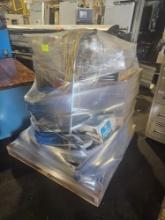 Pallet with (2) Floor Buffers, Pads, Cleaner, etc.