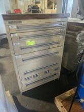 Tool Parts Cabinet with Butcher Block Top